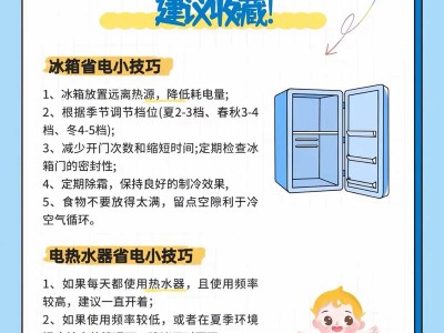 家电节能省电技巧：日常小习惯，一年省下数百元